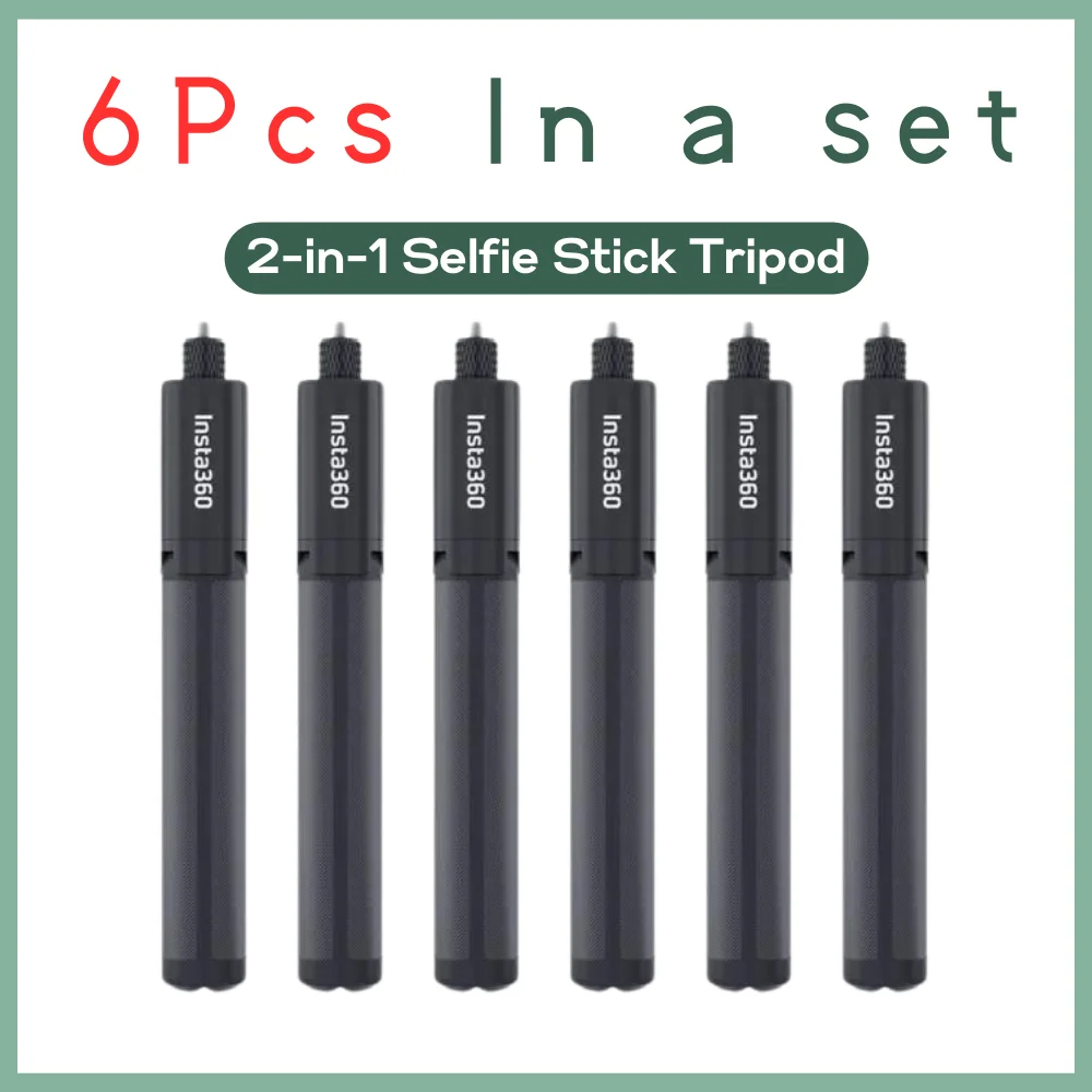 6 PCS Insta360 2-in-1 Selfie Stick Tripod Pole Extension Rod Original Accessory Wholesale