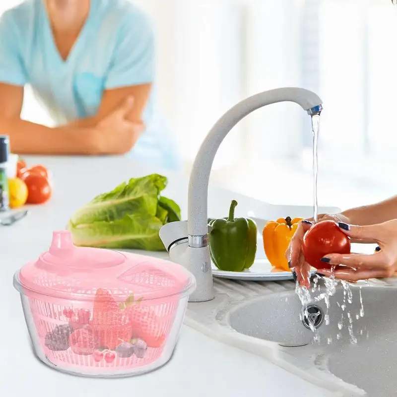 

Manual Vegetable Drier Salad Spinner Lettuce Greens Washer Crisper Strainer Household Practical Kitchen Salad Vegetable Drier