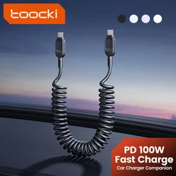 Toocki PD100W USB C to Type C Cable for Xiaomi 13 LG 1.8m TPU Spring Fast Charging Charger USB C Cable for AppleBook Pro Dell HP