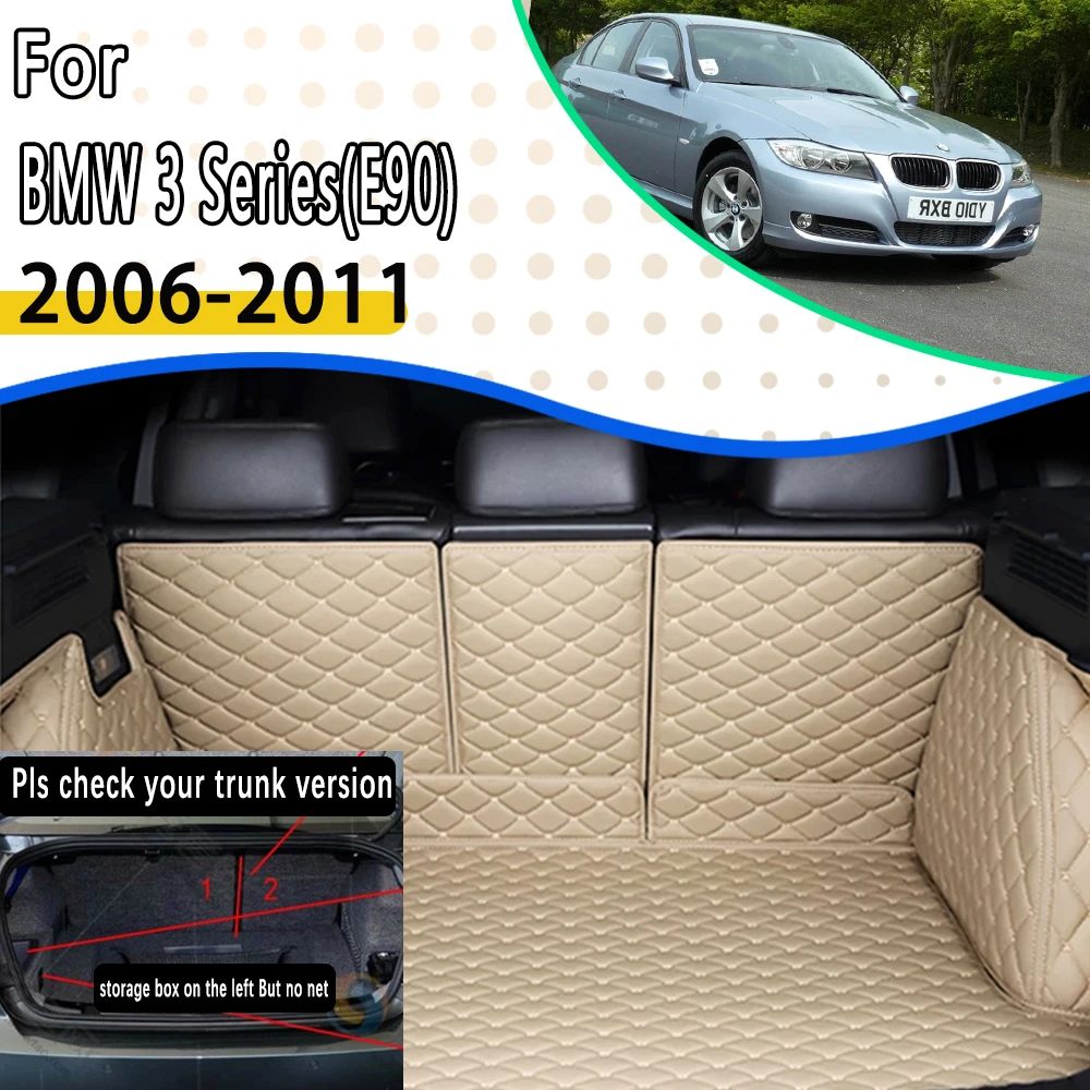 Car Trunk Mats Fit For BMW 3 Series E90 MK5 2006~2011 Sedan saloon Car Trunk Storage Pad Waterproof Carpets Mud Auto Accessories