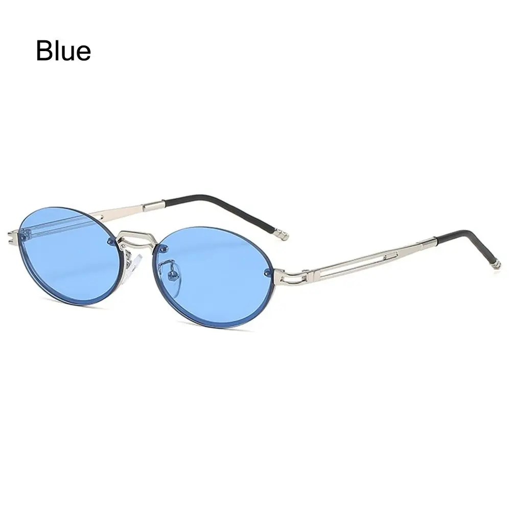 

Retro Rimless Punk Sunglasses Gradient Lens UV400 Protection Oval Sun Glasses Metal Frameless Shades for Women & Men