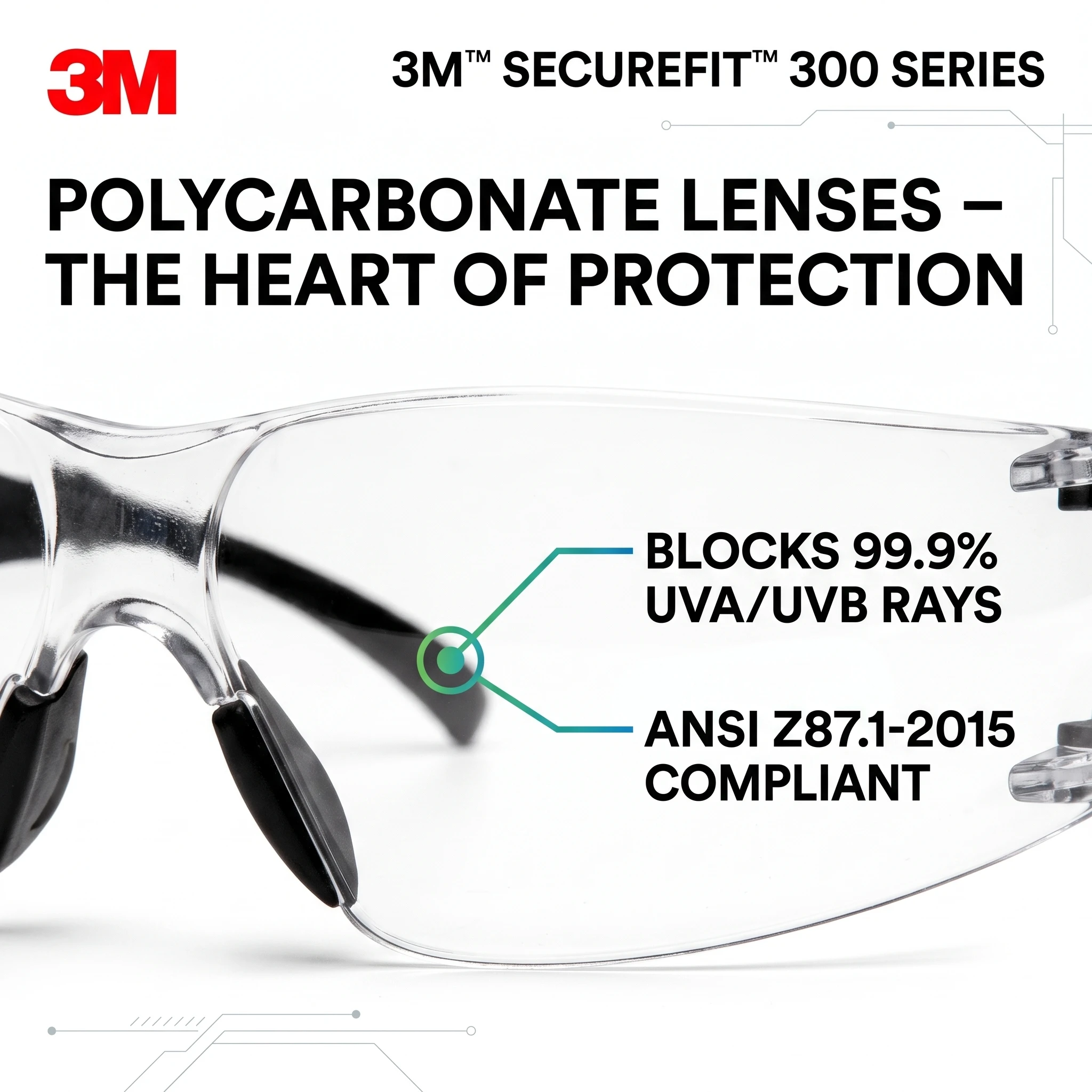 3M SF301AS Safety Glasses ANSI Z87.1 Clear Goggles Construction Work Glasses Protection Industrial PPE Lentes de Seguridad