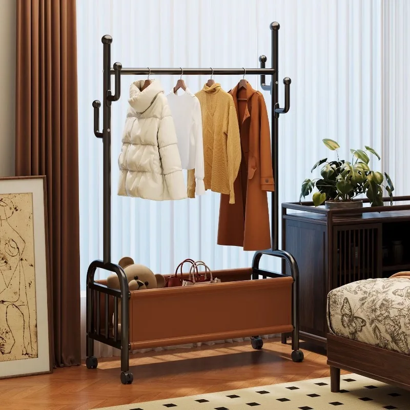 Minimalist Pulley Clothes Rack Hooks Nordic Modern Storage Clothes Rack Living Room Corner Colgadores De Ropa Furniture Home