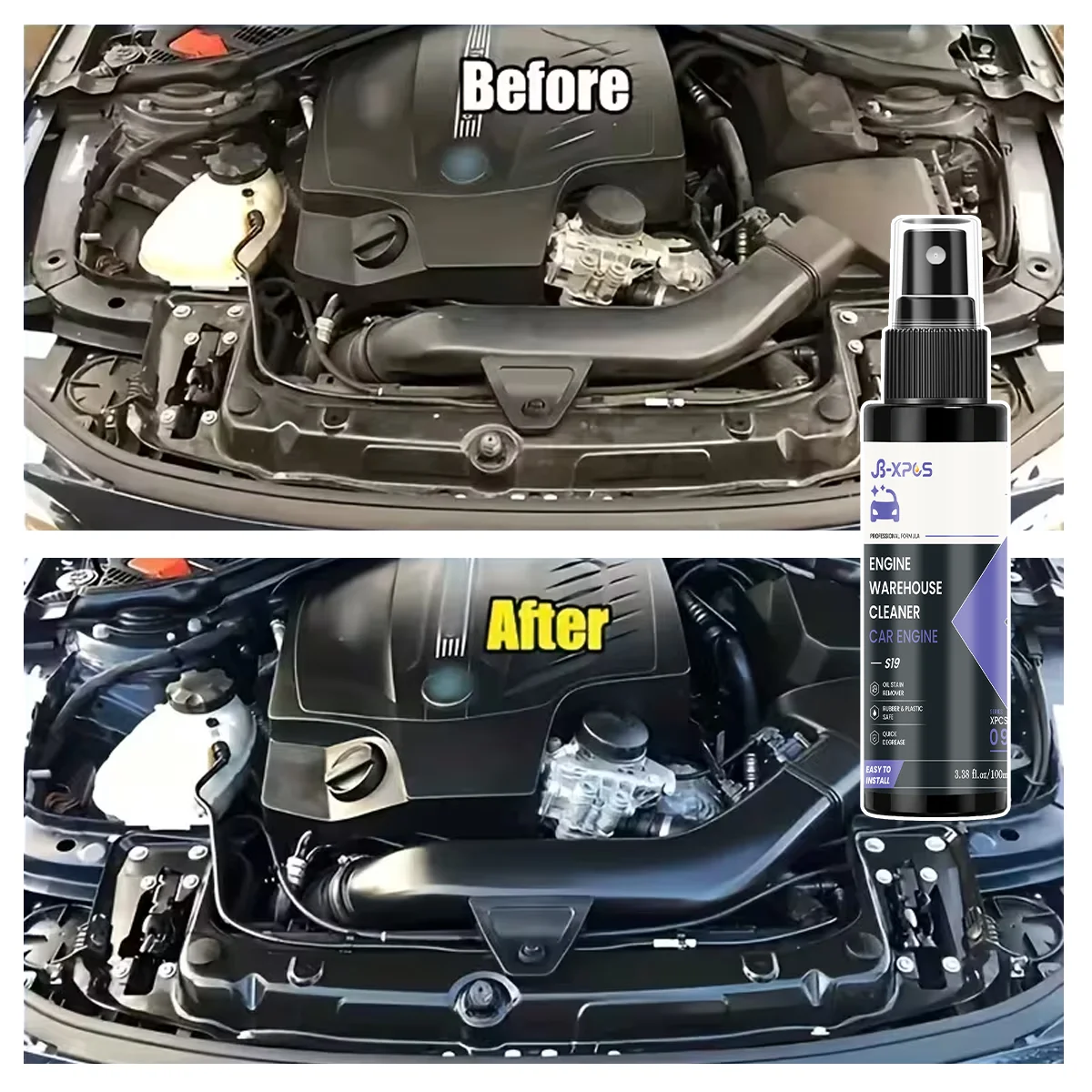 Car Engine Bay Cleaner Spray,Quick Degreaser Oil Stain Remover,Safe for Auto Engine Rubber Plastic Parts YT0109