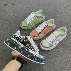 Sneakers Casual Mens Designer Bling Punk Board·shoes Fashion Microfiber Leather Breathable Height Increased Flat Platform Shoes