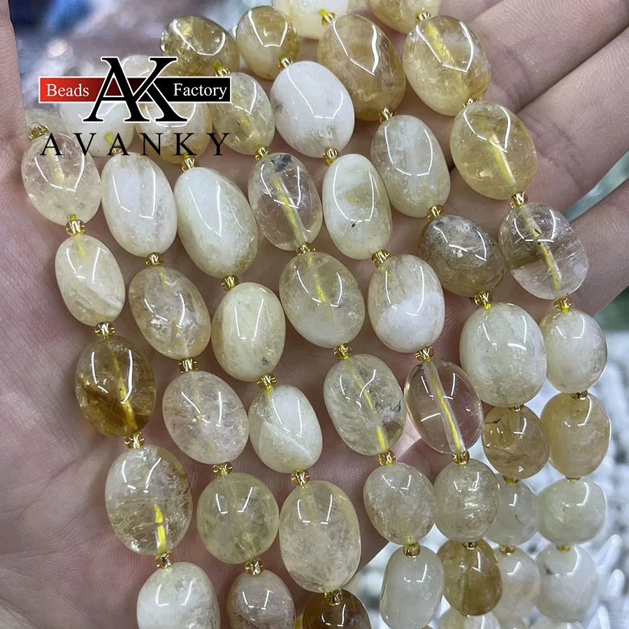 10-15mm Natural Citrine Crystal Conformal Irregular Faceted Loose Beads For Jewelry Making DIY Necklace Bracelet 15\'\'