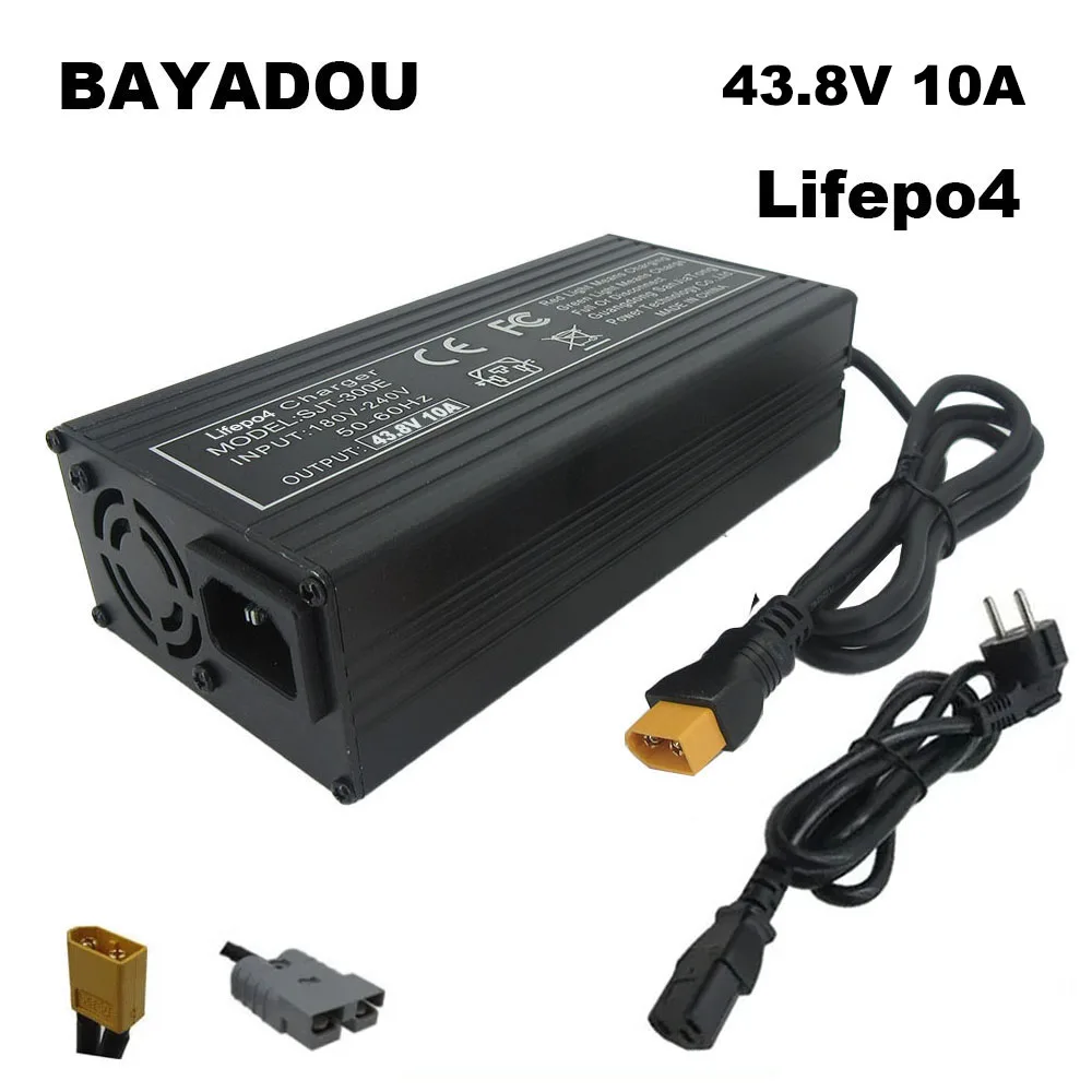 36V 10A LiFePO4 Battery Fast Charger 43.8V 10A Lithium Iron Phosphate Energy Storage Solar System Smart Chargers XT60 XT90 438W