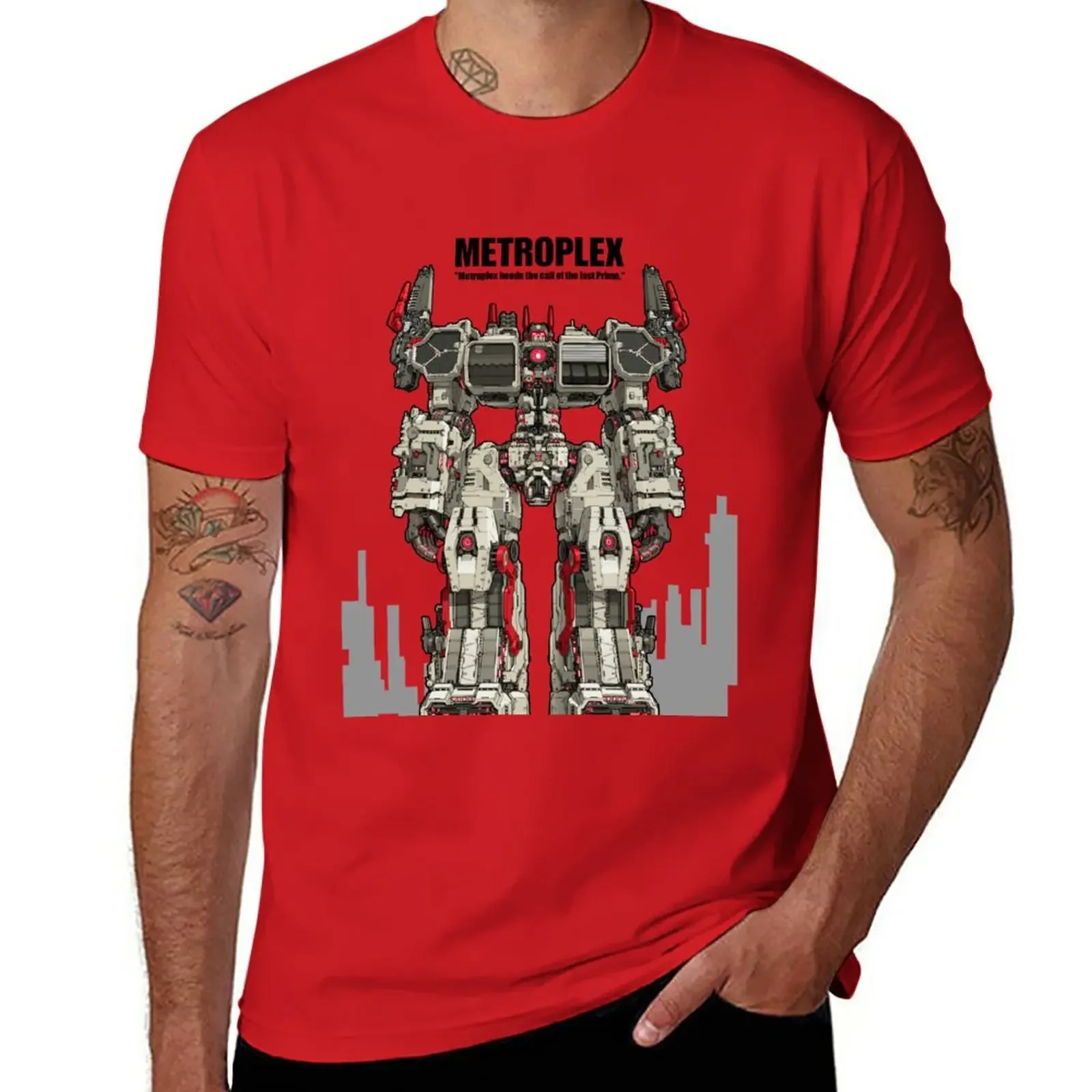 Magliette nere t-shirt per un ragazzo t-shirt da uomo New Metroplex_Transformer t-shirt Citybot harajuku t-shirt oversize