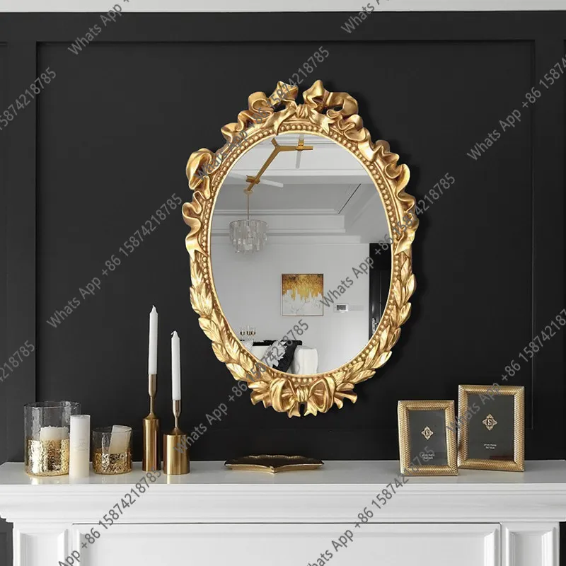 French irregular hotel bathroom vanity mirror wall-mounted toilet vanity mirror living room entrance special-shaped decorative m