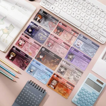 Genshin Impact Figures Raiden Shogun tarjeta de identificación para estudiantes, animación Ryuguji PVC, tarjetas de nombre para fanáticos, regalo de Cosplay, 24 estilos