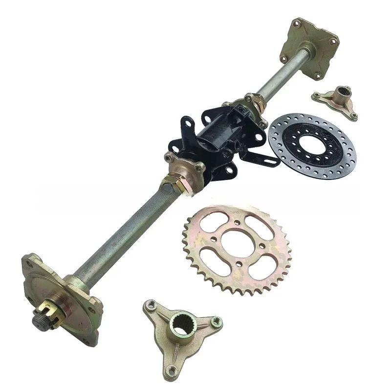 Suitable for four-wheel ATV kadin accessories, modified bold 745MM rear axle assembly rear fork with disc brake flange fixed