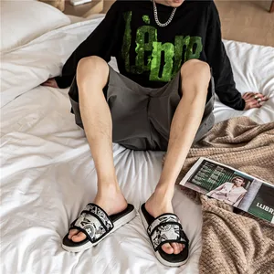 Nicht -Slip -Innenpantoffeln mit Soft -Sohle, Outdoor -Plänen, Hakenschleife, Casual Flip Flop Beach, Sommermode 8 Hauptaufnahme des Klettschilds - №8