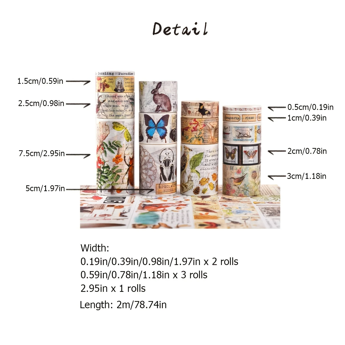 18 Рулонов в винтажном стиле