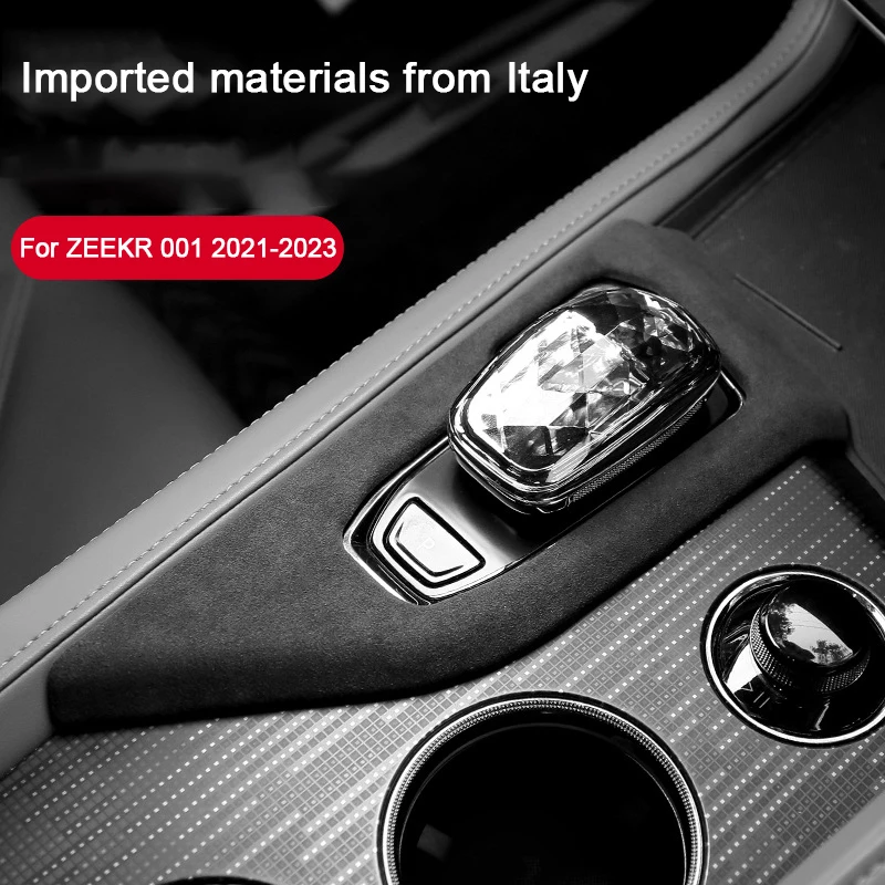 Suede Car Center Console Gear Shift Panel Decor Cover Sticker For ZEEKR 001 2021 2022 2023 Interior Overlay Accessory