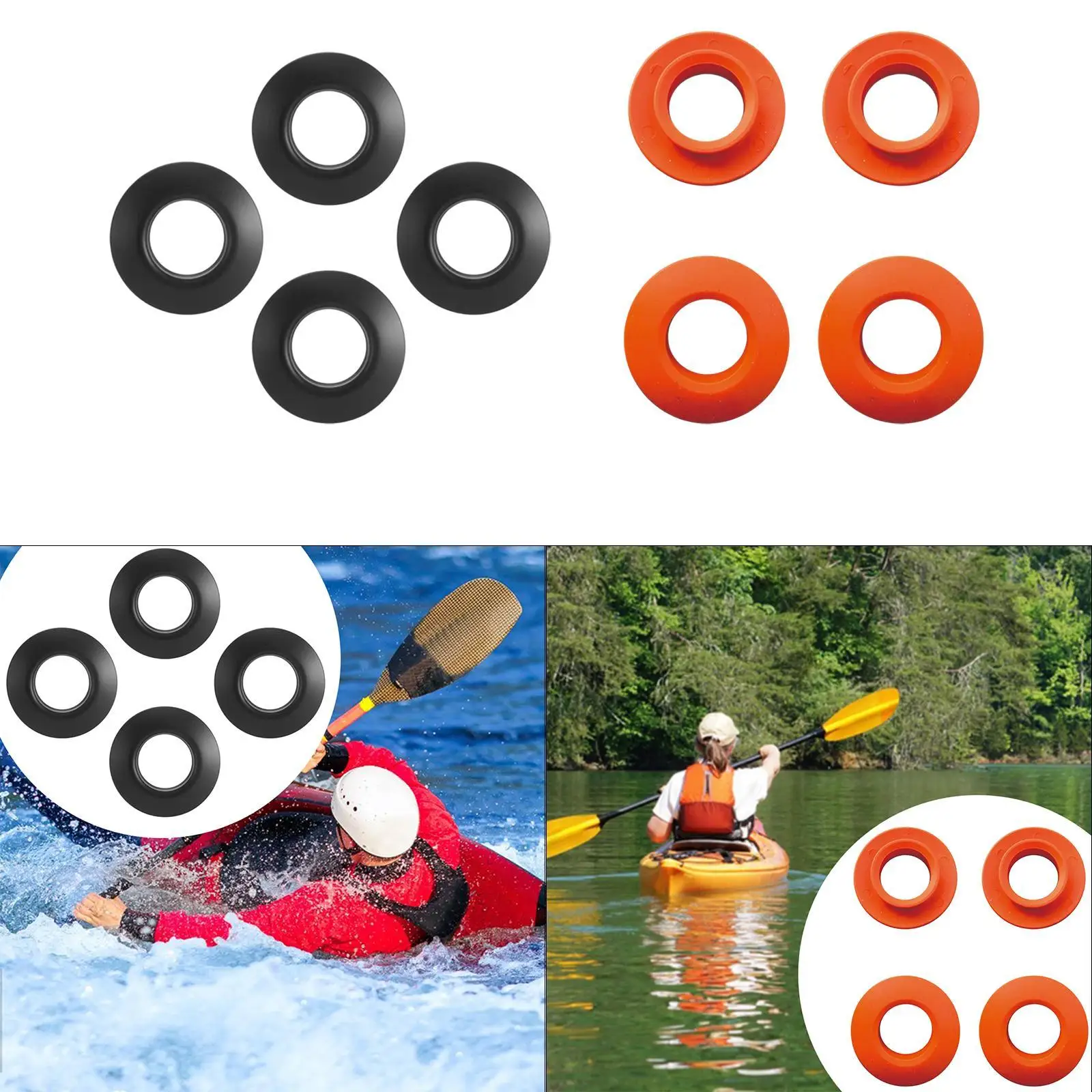 

4 шт., капельные кольца для весла для каяка, ПВХ, капельные кольца для весла для гребли на каноэ