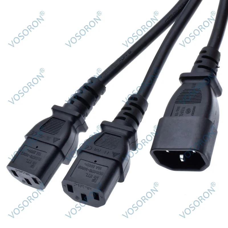 

IEC Y-разветвитель C14-2 x C13, удлинитель кабеля питания для чайника C14 для компьютера, телевизора, ПК, монитора