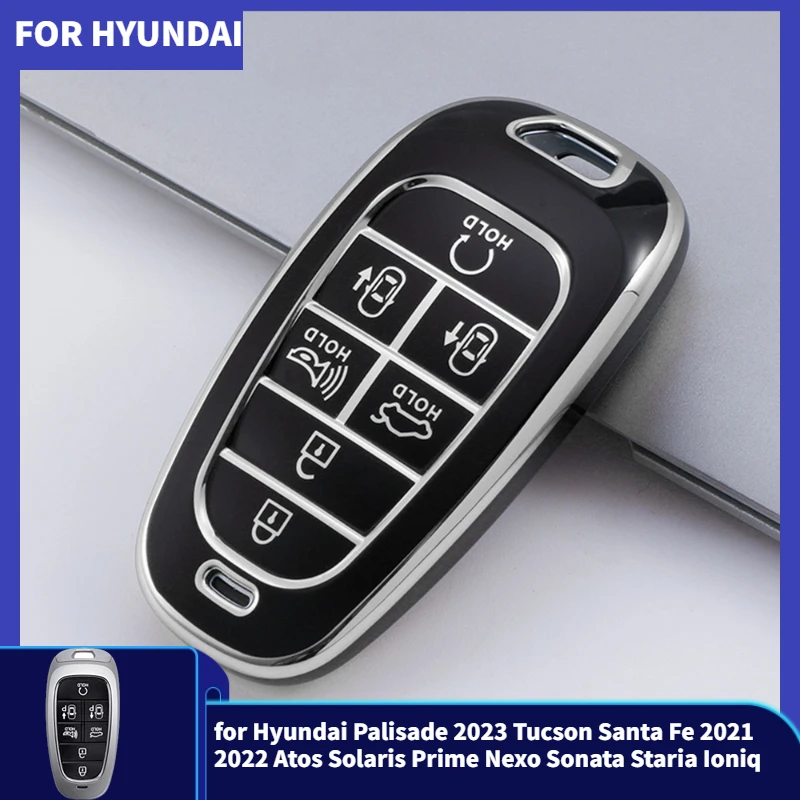 TPU Key Case for Hyundai Palisade 2023 Tucson Santa Fe 2021 2022 Atos Solaris Prime Nexo Sonata Staria Ioniq Car Key Cover