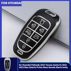 TPU Key pokrowiec na Hyundai Palisade 2023 Tucson Santa Fe 2021 2022 Atos Solaris Prime Nexo Sonata Staria Ioniq obudowa kluczyka do samochodu