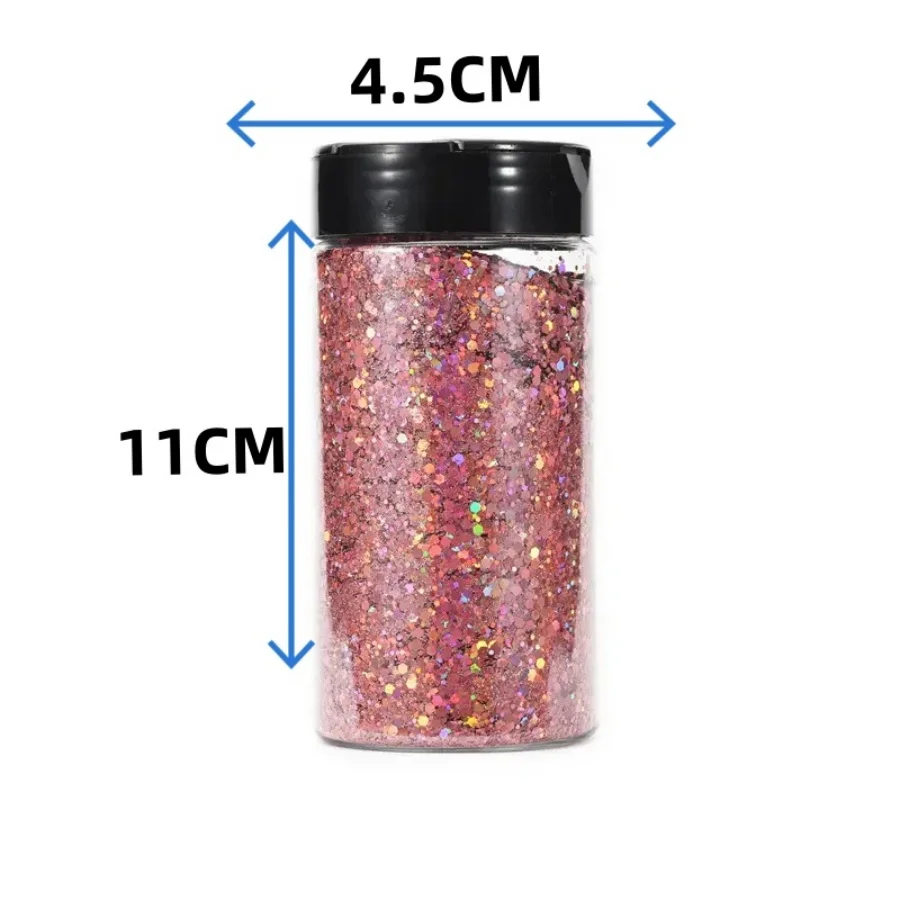1 Flasche holografischer klobiger Glitzer, 80 g, Bastel-Glitzerpulver, gemischte, klobige, feine, schillernde Nagel-Pailletten für Nägel, Festival-Dekoration – Detail 12