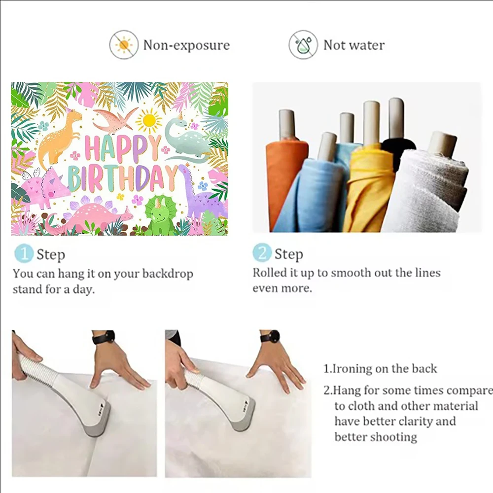 Cartoon Dinosaur Kids Birthday Party Backdrop Jurassic World Dino Poster Backgrounds For Baby Shower Boy Girl Children Gifts