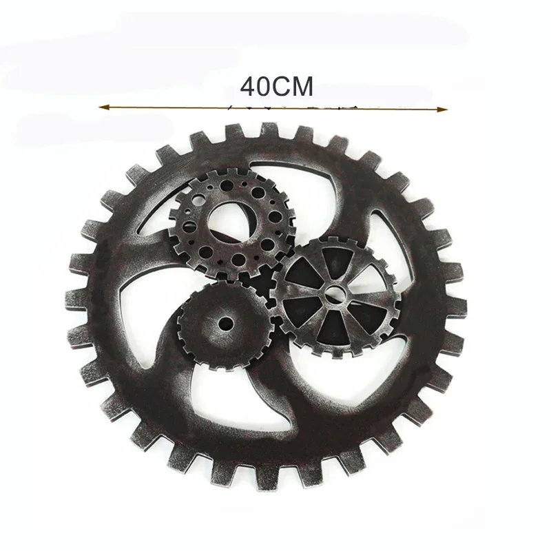 Vintage Houten Wiel Steampunk Gear Sculptuur Uitrusting Retro Ornamenten Board Bar Pub Muur Plaque Tandwiel Rustiek Omkeerbaar Hout Decoratief