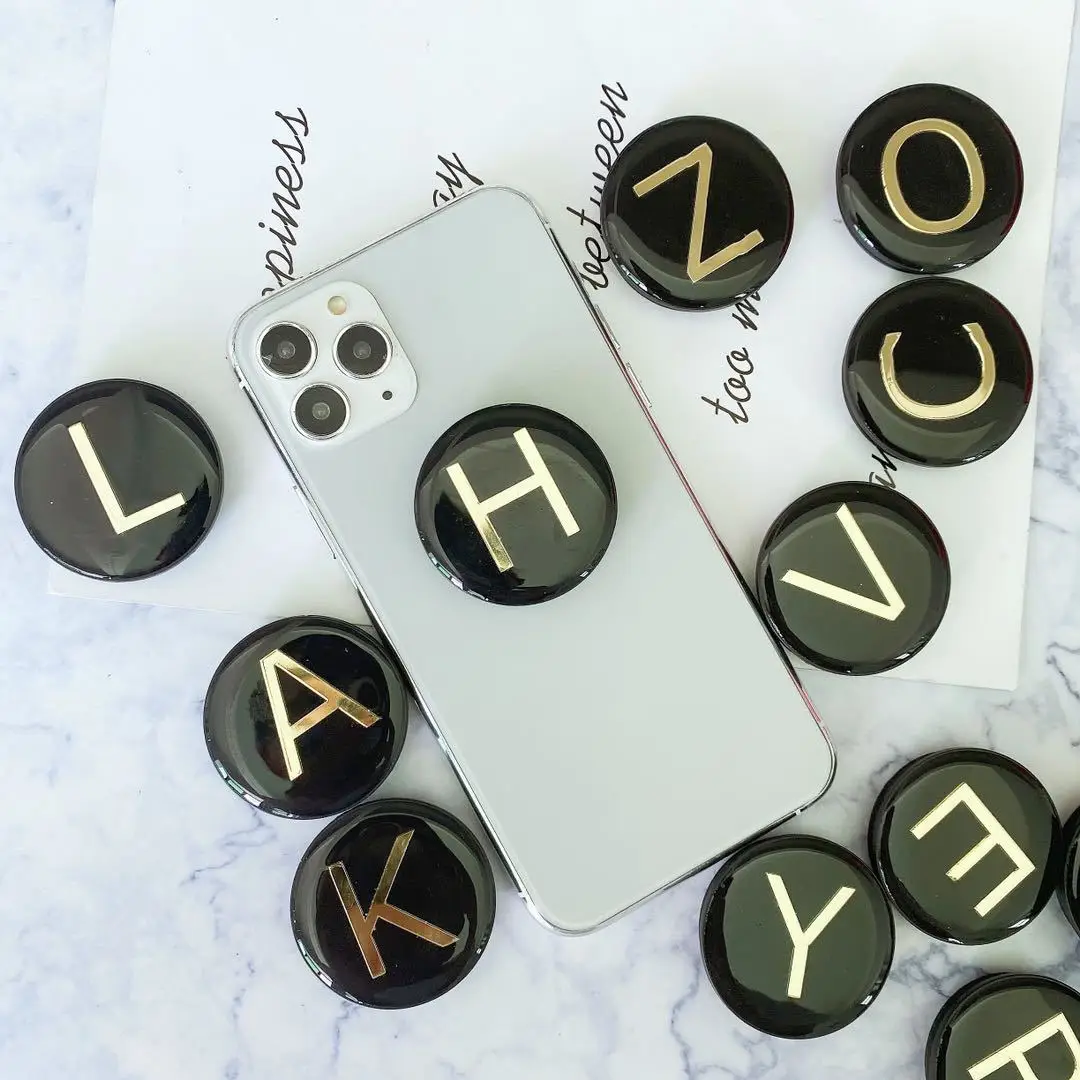 

Cute letters A B C D Grip Tok Luxurious Finger Holder Griptok Mobile Stand Cellphone Support Smart phone Accessories FOR 16PRO