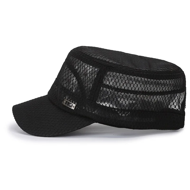 Men's Summer Flat Cap with Breathable Mesh Back Adjustable Sun Hat for Outdoor Activities Sun Protection Hats