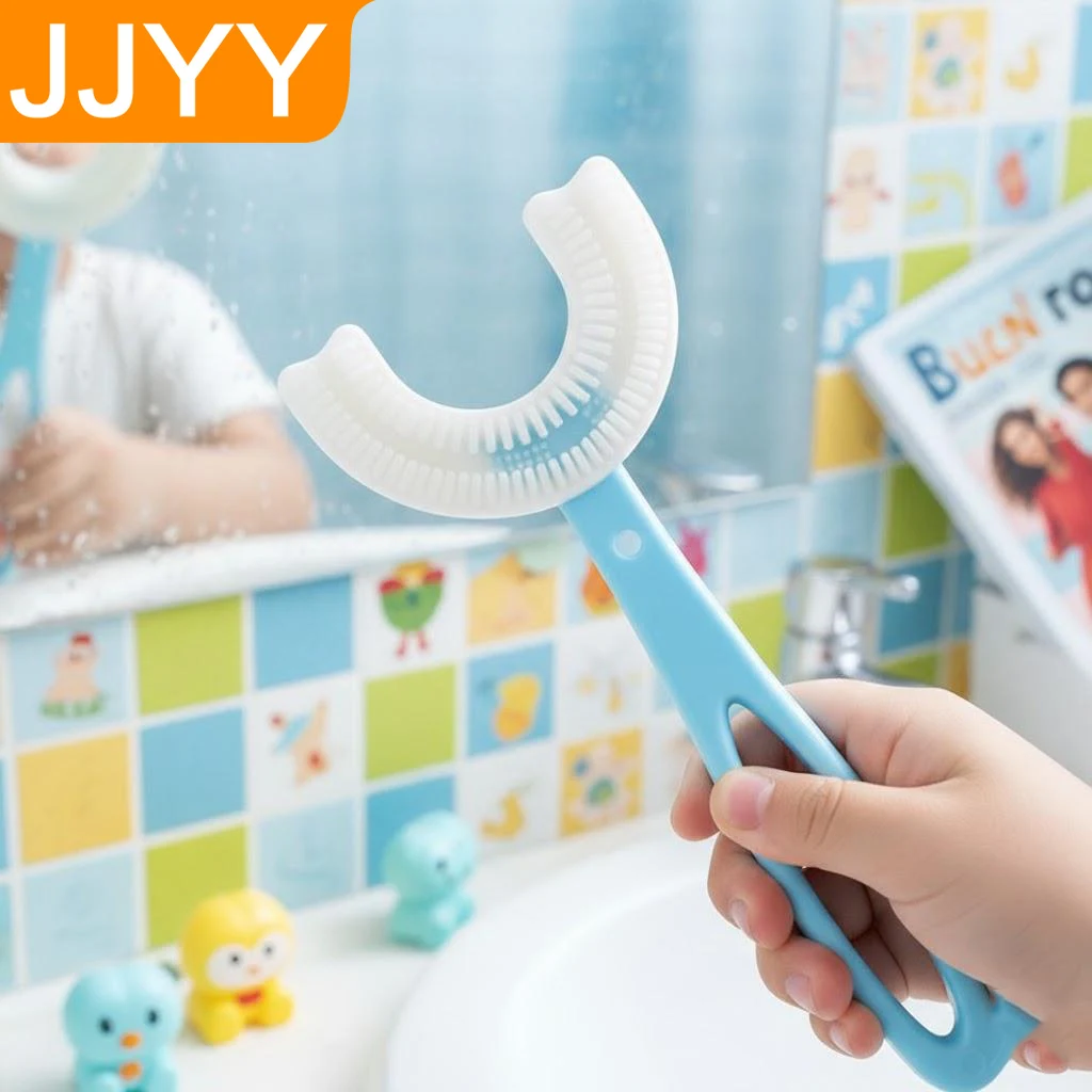 Fashion U Shaped Silicone Toothbrush for Kids Oral Care Tools 2 12 Years Old Teeth Cleaning Brush