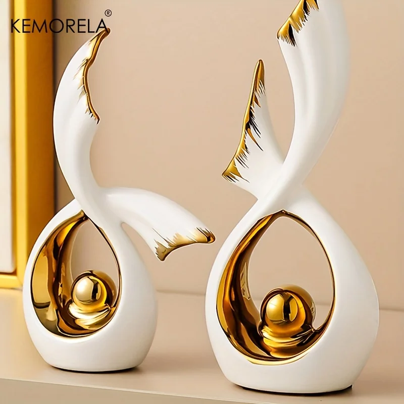 KEMORELA 1/2PCS Home Decoration Luxury Statues Simple Style Holiday Decorations TV Cabinet Wine Cabinet Office Desk Accessories