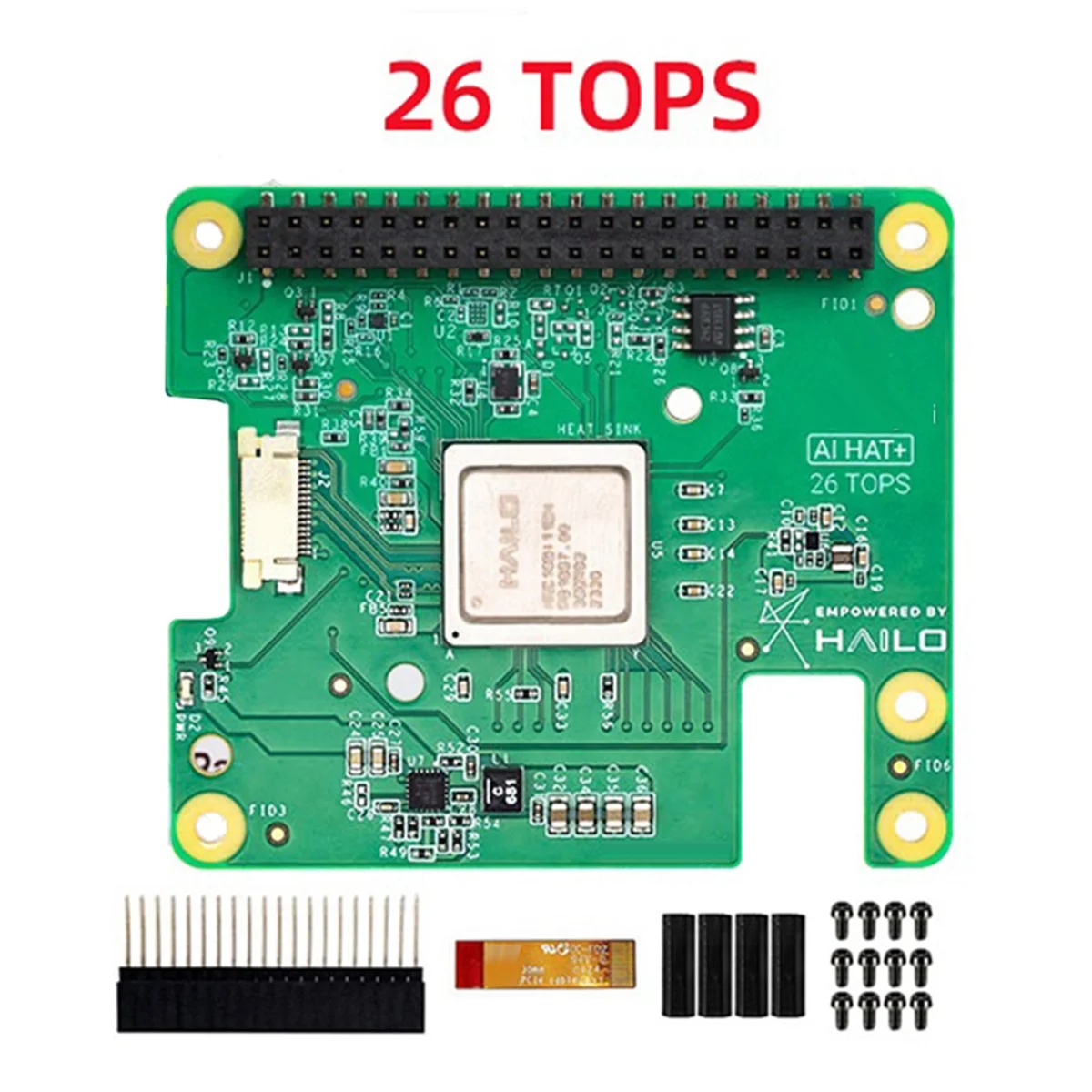 Para Raspberry Pi AI HAT + Hailo-8 26Tops para Raspberry Pi5 PCIe M.2 Gen3 para TensorFLow,TensorFlow Lite,ONNX,Keras,Pytorch