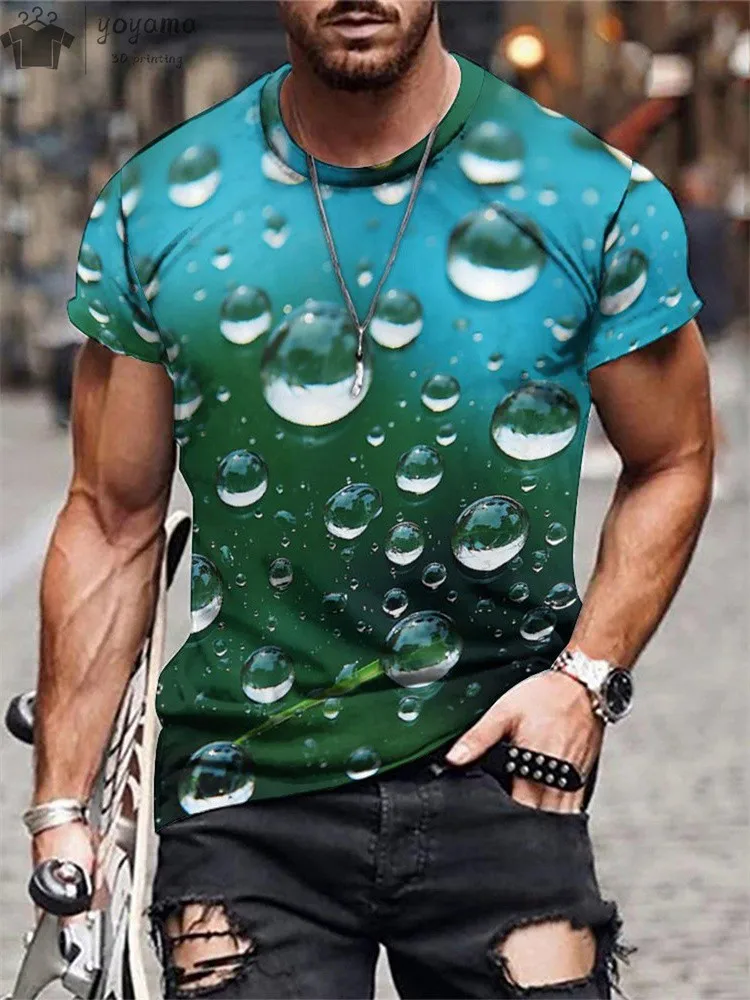 2024 nuova maglietta da uomo Street Casual Top da uomo modello di fantascienza stampato in 3D a maniche corte abbigliamento da uomo oversize