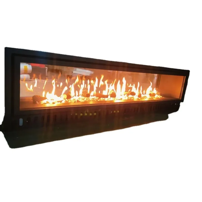 Modern Remote Control Fireplace Clean Energy Fuels Modular Single Double Row Flame Adjustable 1200 1500 1800 Mounting