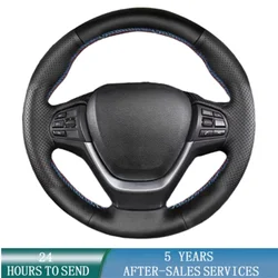 Car Inner Steering Wheel Cover Trim For BMW X3 F25 2011-2016 X4 F26 2014-2016 X5 F15 2014-2018 Perforated Leather Hand-stitched