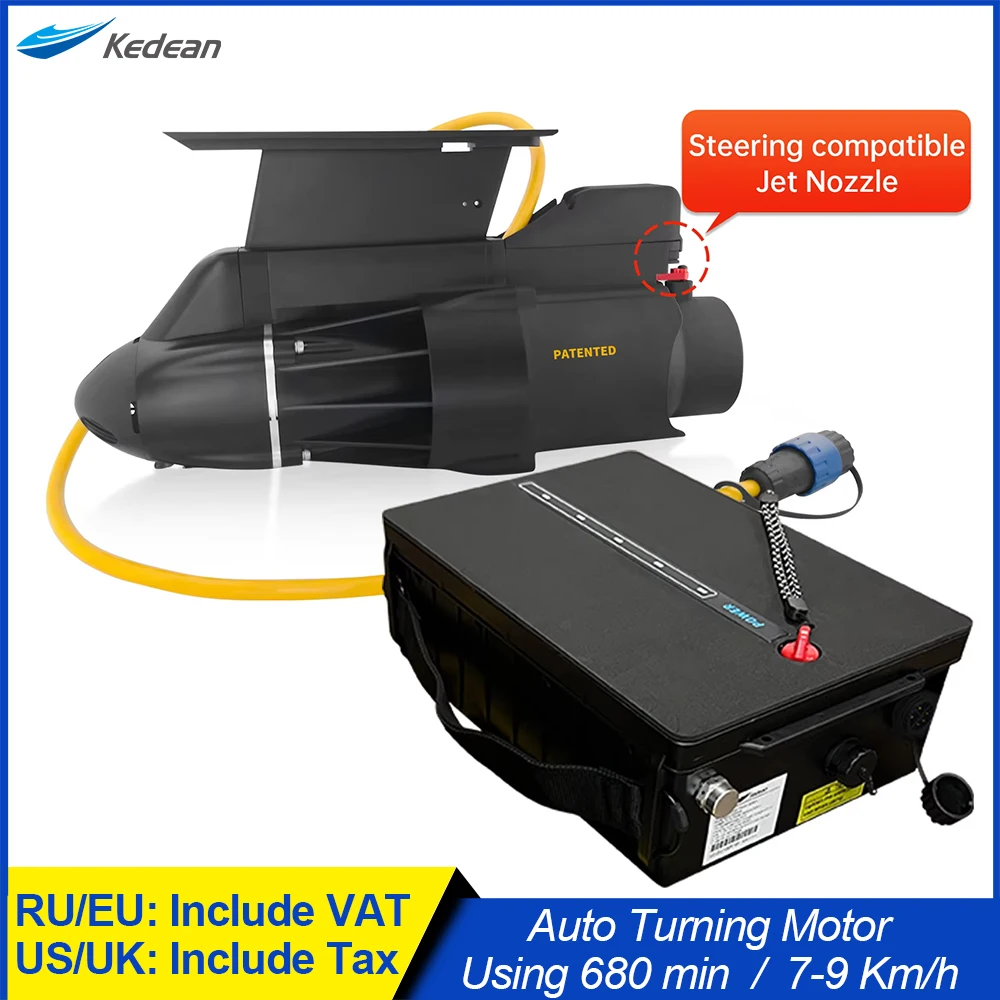Surfboard Directional Motor with Battery for Kayak Fishing, Paddle Propeller, Float Tube Motor, E-fin, Stand-up Board, DC 24V