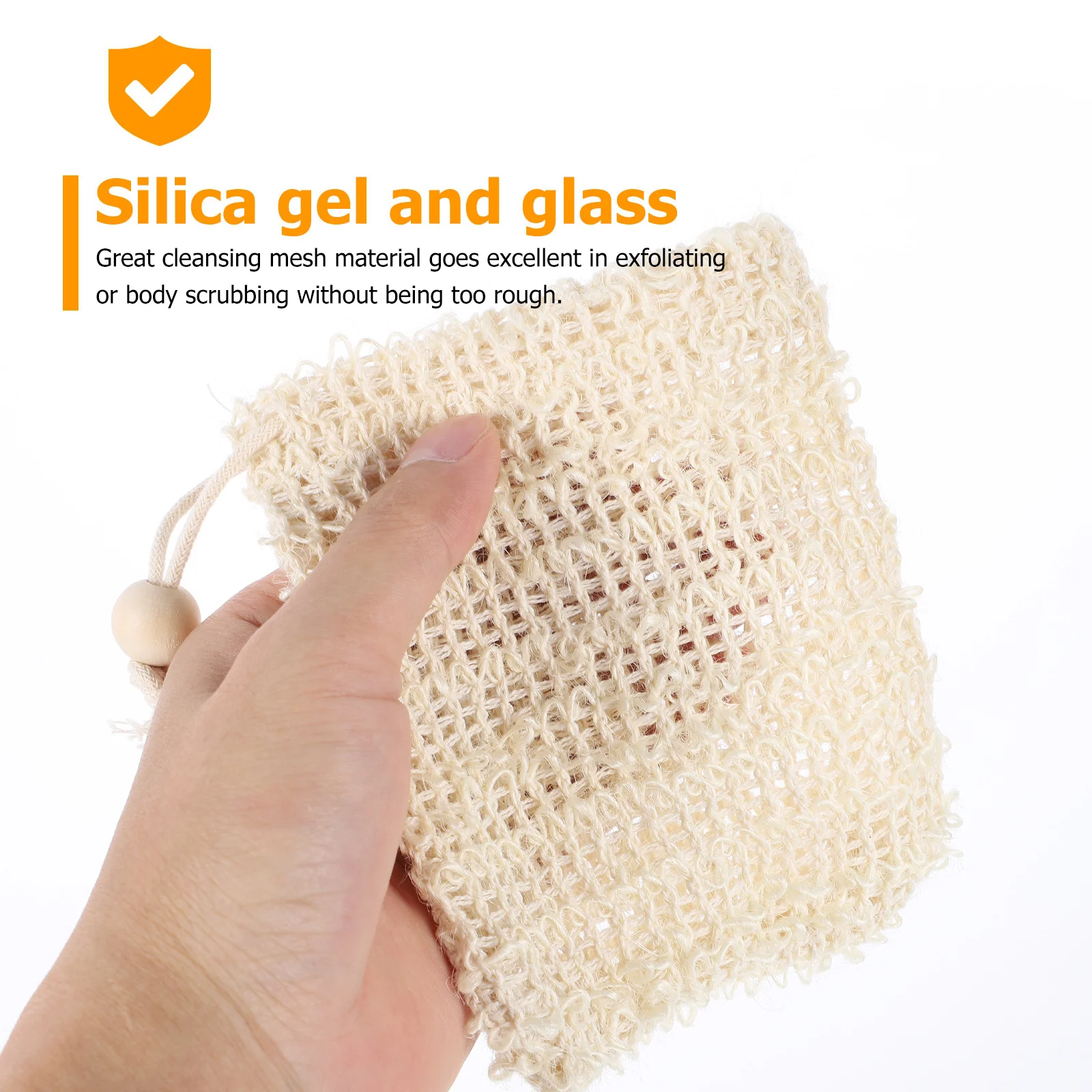 4 قطع من صابون القطن والكتان، حقيبة استحمام لتقشير الصابون، ملحقات حمام شبكية لتنظيف الجسم #4