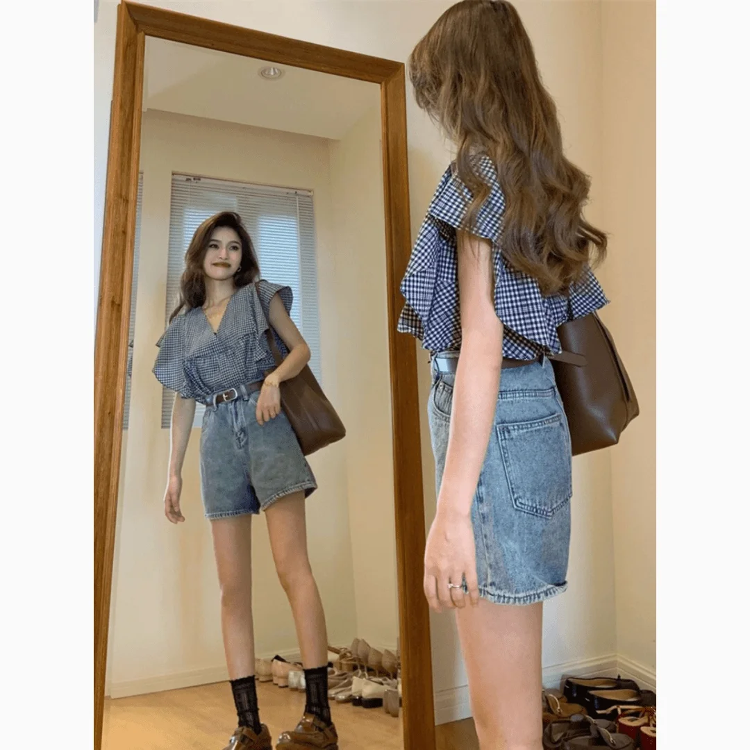 Sweet And Cool Sle Dames Zomer Cheered Irt En Wijde Pijpen Broek Set Ort Sve Ronde Ne Casual Afslankende Outfit