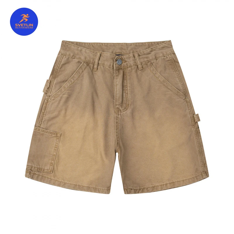 

FACTCHECK EU US Size Luxury Quality Retro Workwear Shorts Summer Distressed Washed Canvas Loose Straight Casual Shorts