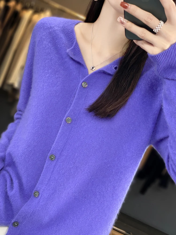 Long Sleeve 100% Merino Wool Sweaters Spring Autumn Women O-Neck Knitwear Tops Clothing Fashion Basic Tops