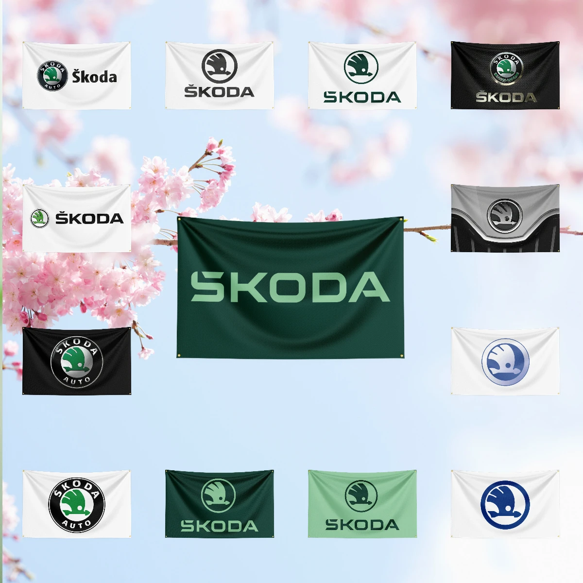 S-S-ko-d-a car Flag Forcarnival Garage match campaign Club fan collection Car Lovers pennant