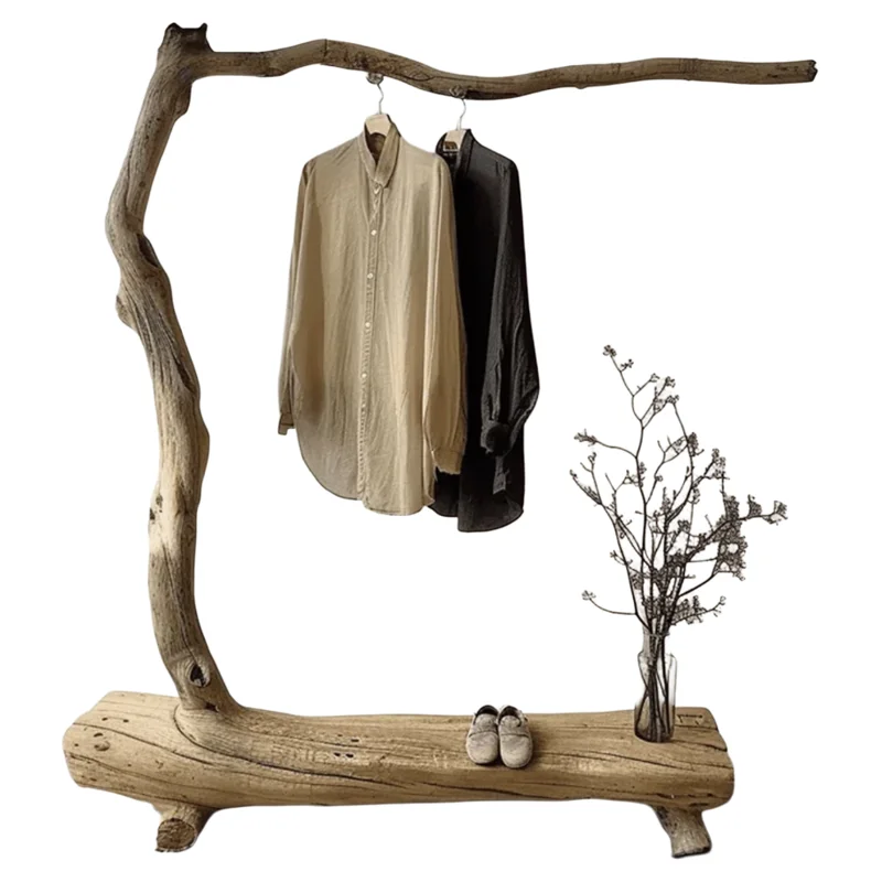 

Wabi Sabi wind log aesthetics original design dry branch coat rack simple practical art style solid wood hanger