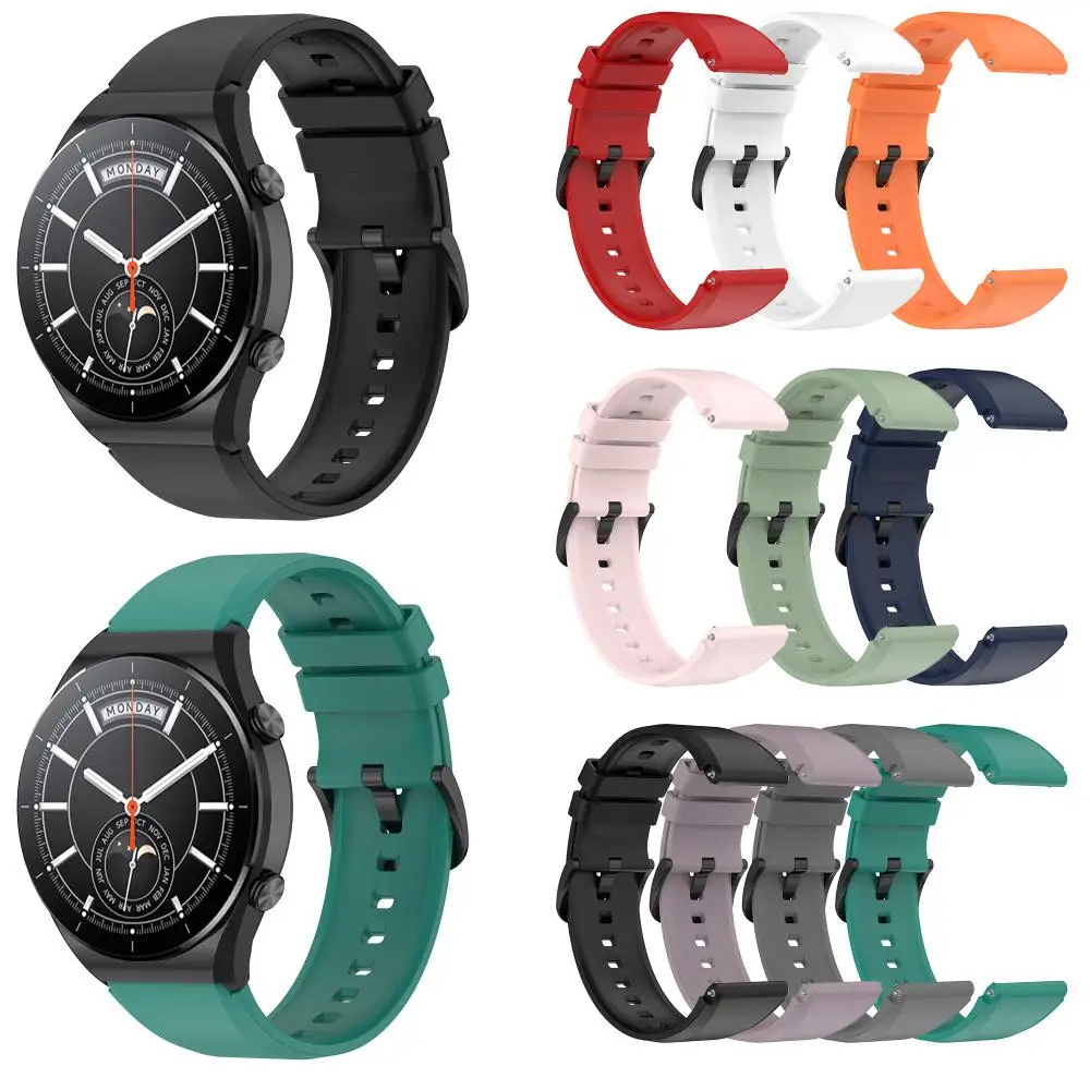 Universal 22MM Silicone Strap For Xiaomi Watch S1 Smart Watch Replacement Wristband Smartband Accessories 10 Optional Colors