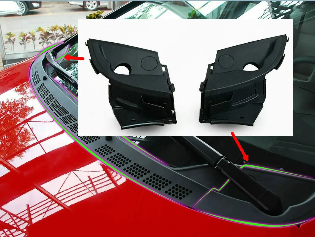 Applicable to Civic 2006-2011 Front windshield wiper guide lower cover plate Catch board Water retaining decorative panel