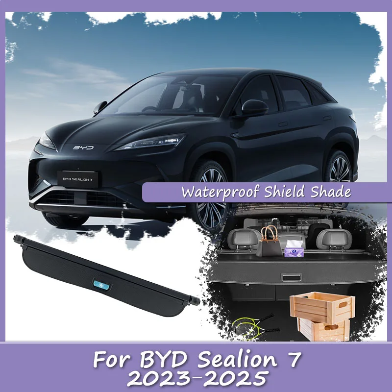 

For BYD Sealion 7 2023 2024 2025 Auto Rear Trunk Cargo Cover Retractable Luggage Curtain Cover Car Organizer Interior Accessorie