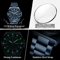 POEDAGAR Sport Original Men Clock Quartz Date Week Luxury Man Wristwatch Waterproof Luminous Stainless Steel Men's Watches Reloj - Image 3