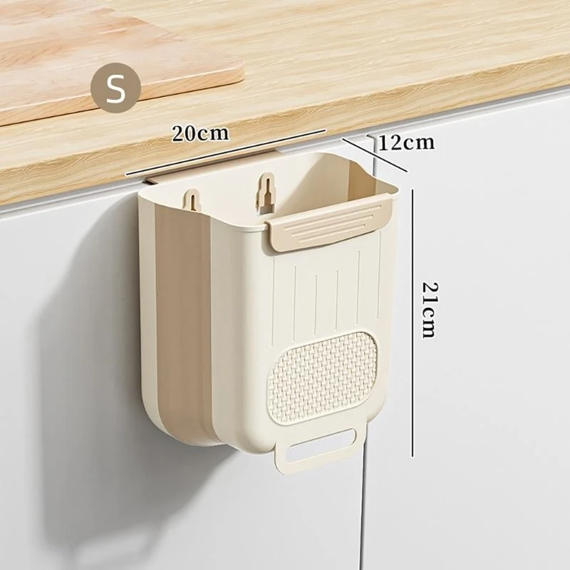  Wall Mounted Trash Can Folding Waste Bin Space Saving Office Garbage Storage Solution for Motorhomes Home Car Kitchen