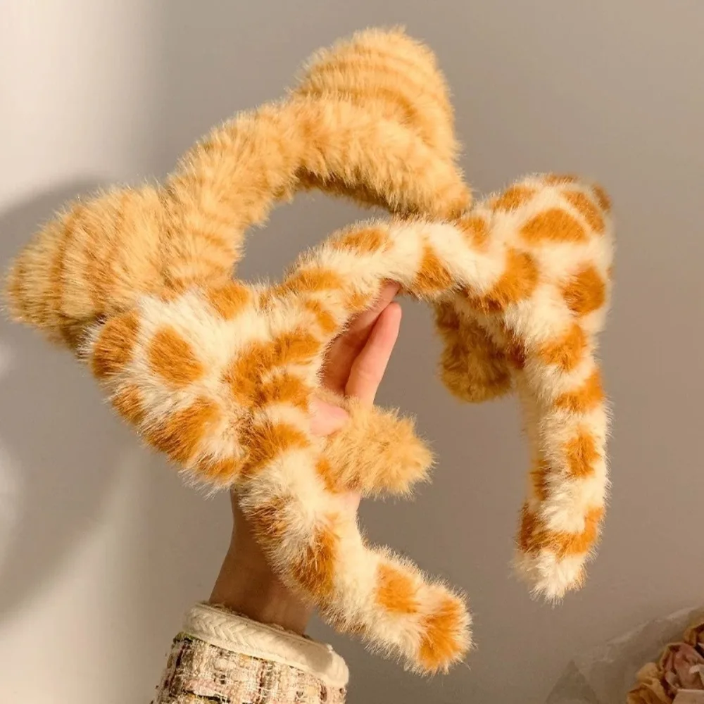 新しいぬいぐるみ洗濯ヘッドバンド漫画タイガー柄猫耳ヘッドバンドヒョウスポットヘアピン