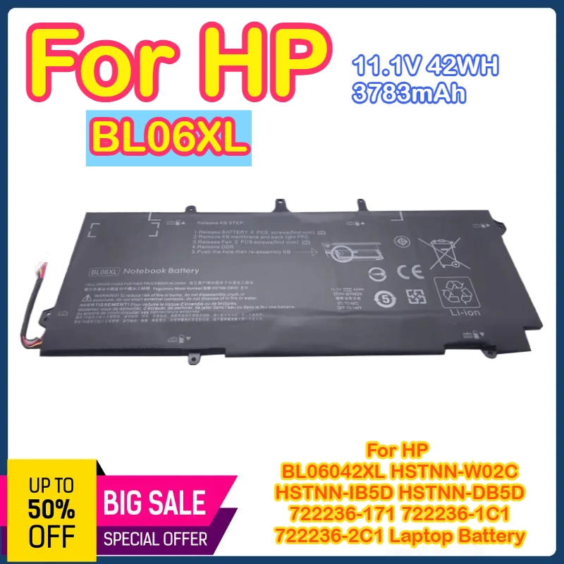 

BL06XL Laptop Battery for HP EliteBook Folio 1040 G0 G1 G2 Series BL06 HSTNN-DB5D HSTNN-W02C 722236-171