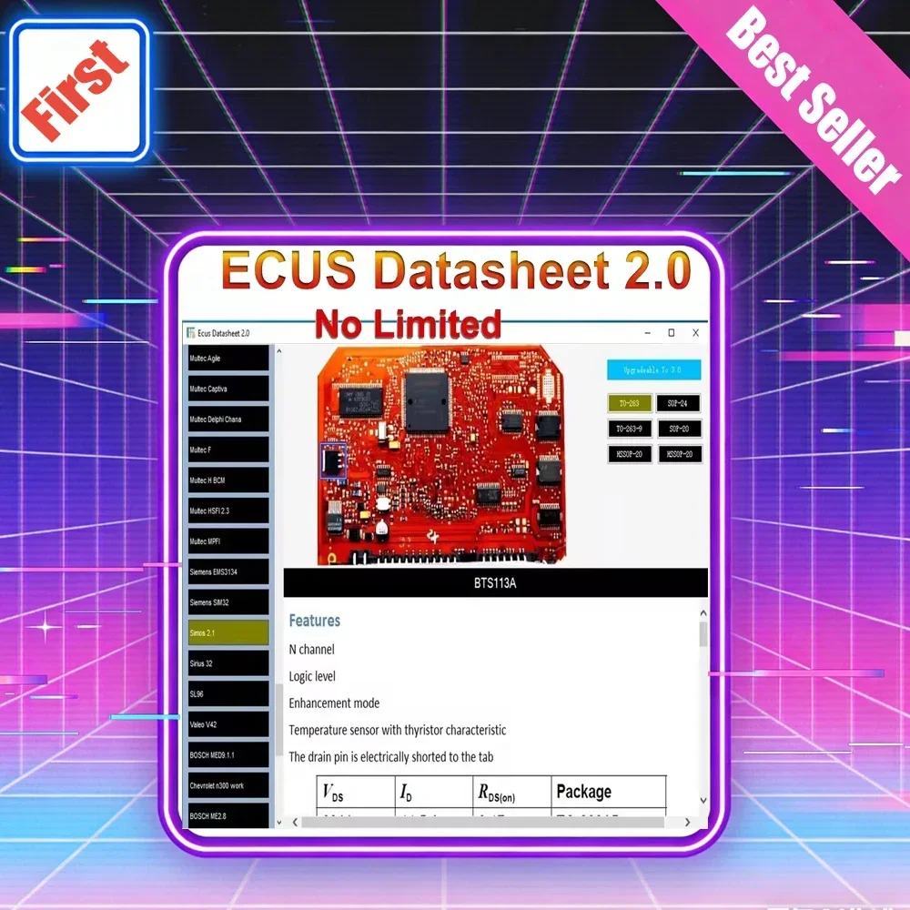 

ECUS Datasheet 2.0 ECU Repair Software with PCB Schematics Car Electronic Components And Additional Information for Automotive R