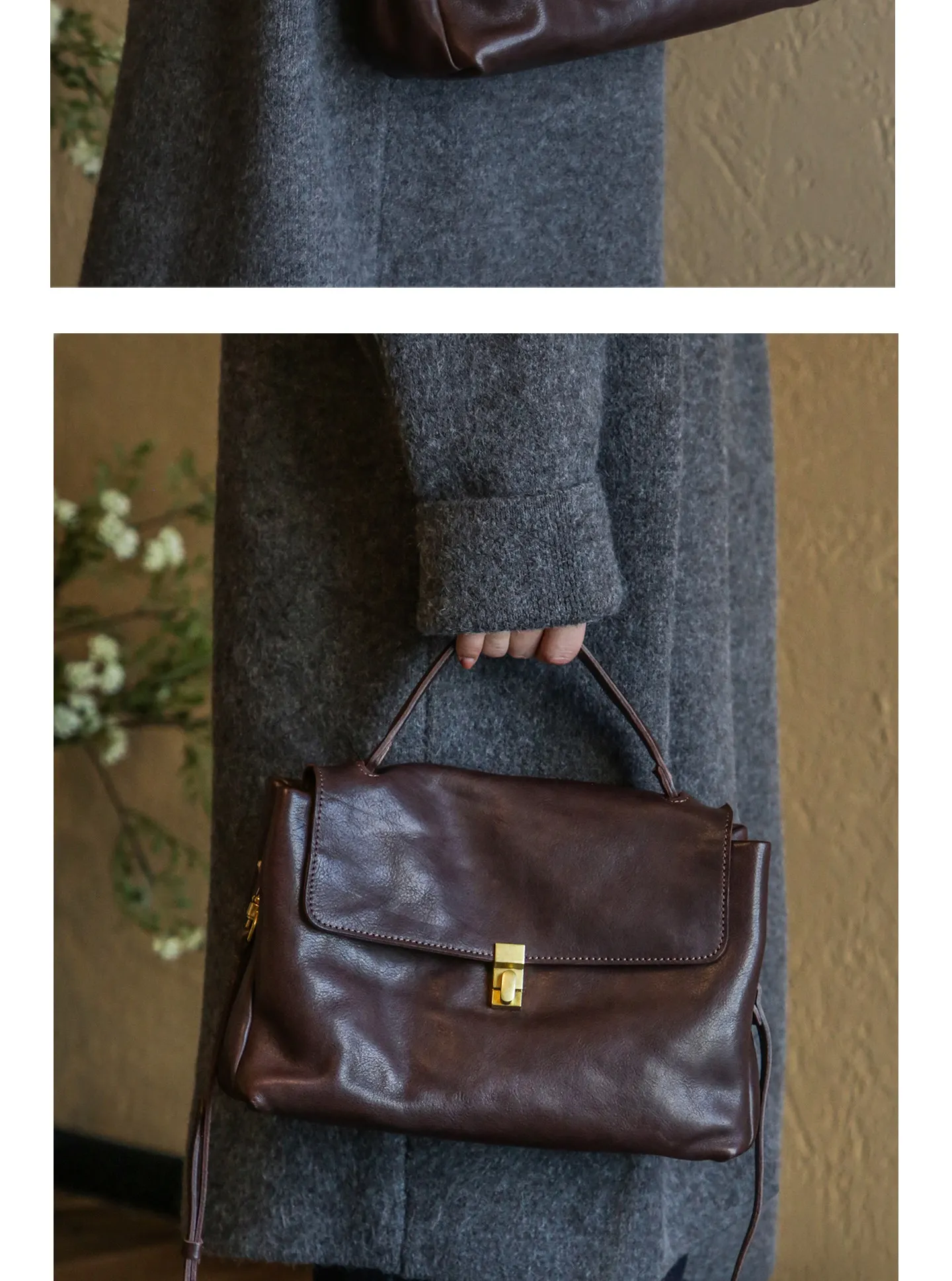 PNDME Fashion Organizers handgefertigte Damenhandtasche aus Rindsleder der ersten Schicht, Vintage-Reisetasche, Party-Luxus-Umhängetasche aus echtem Leder – Detail 9