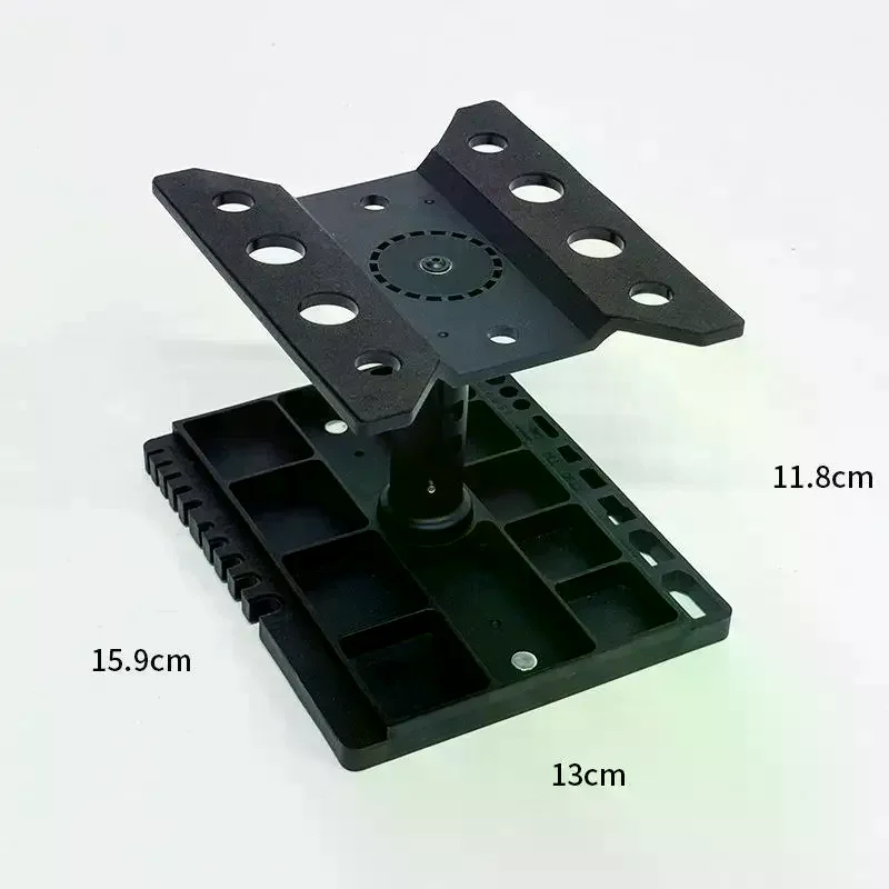 RC Car Repair Stand 360° Rotatable Lockable Workbench with Tool Storage for 1/12 RC Buggy Maintenance Work